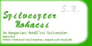 szilveszter mohacsi business card